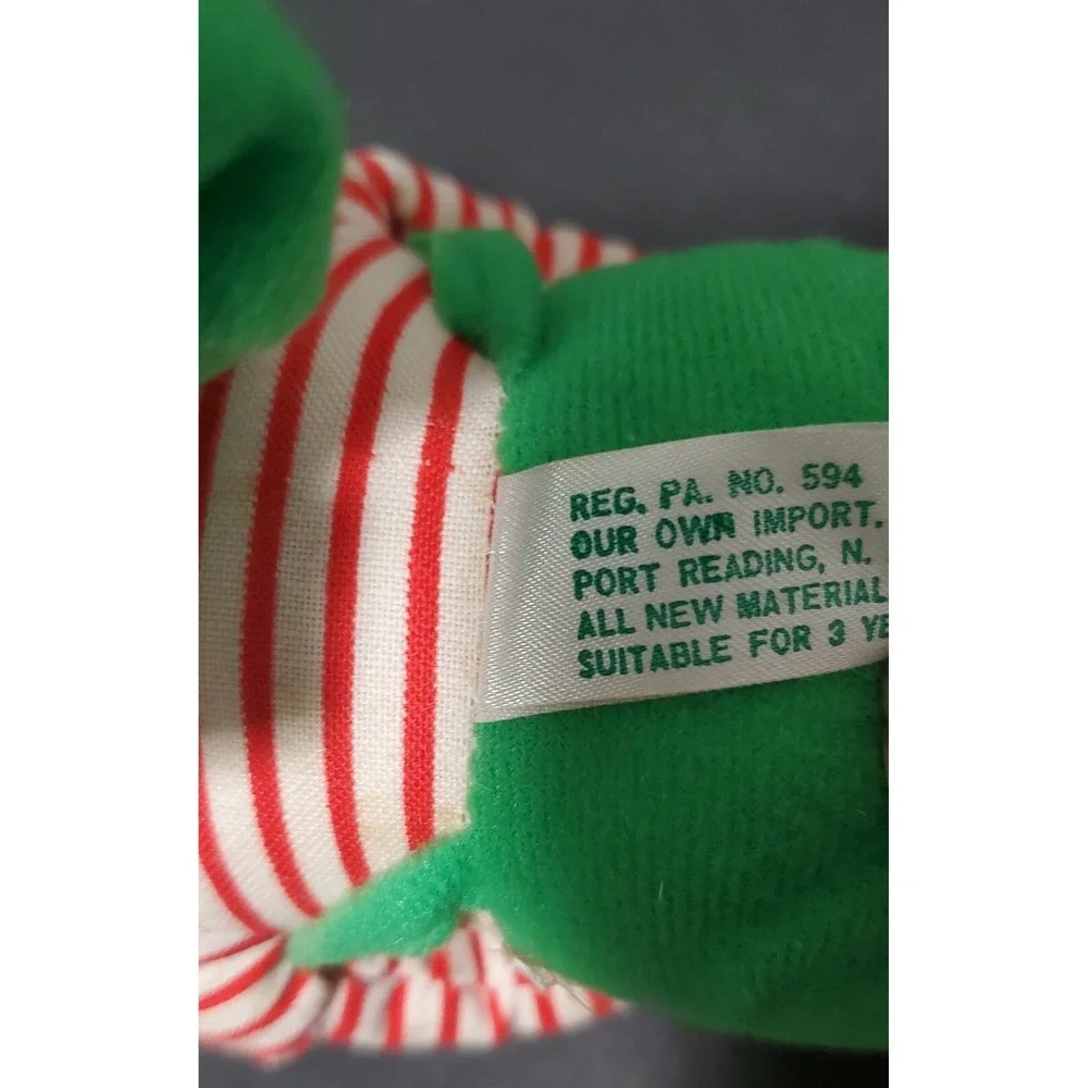 VINTAGE Christmas Knee Hugger Long Leg Mouse Plush Striped‎ Shirt Santa Hat